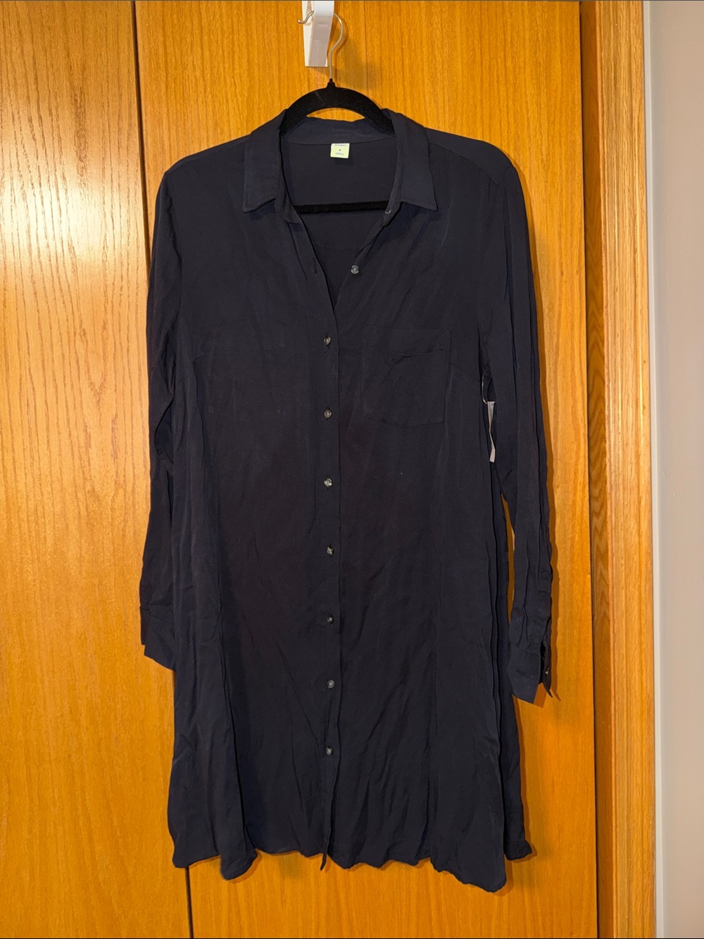 Old Navy Black Button-Front Mini Shirt Dress